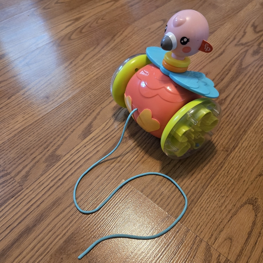 Fisher-Price Bat & Wobble Lion & Paradise Pals Pull-Along Flamingo Baby Toys Set - Picture 2 of 10